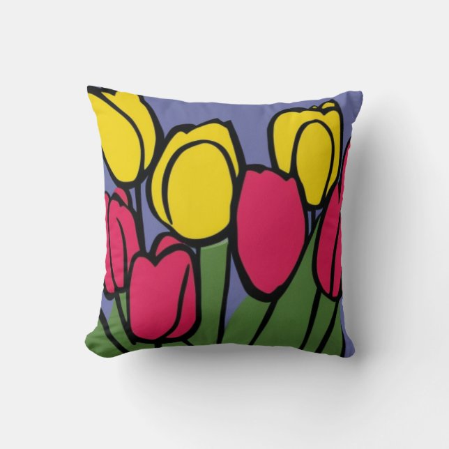 Coussin Tulipes de printemps (Recto)