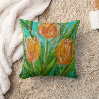 Coussin Tulipes orange