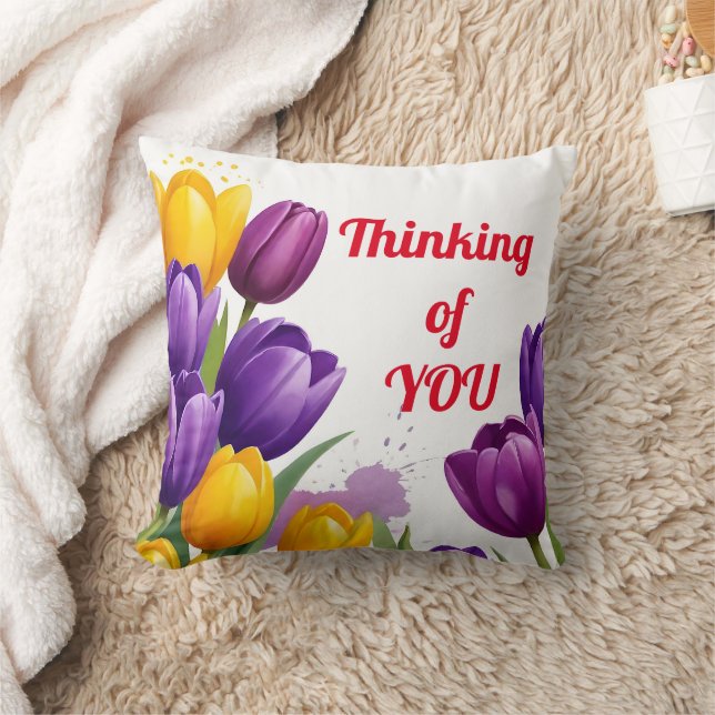 Coussin Tulipes Penser à toi, fête des mères (Couverture)