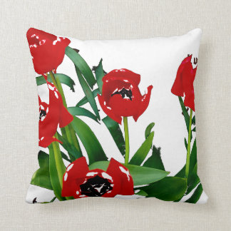 Coussin Tulipes rouges lumineuses