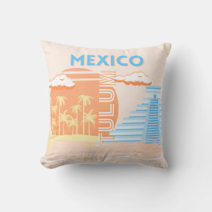 Coussin Tulum, Mexique, Art Voyage, Plage d'été