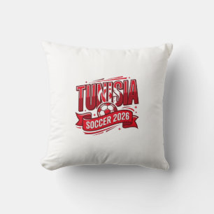 Coussin Tunisie Football 2026 Football Gras Pays Typograph