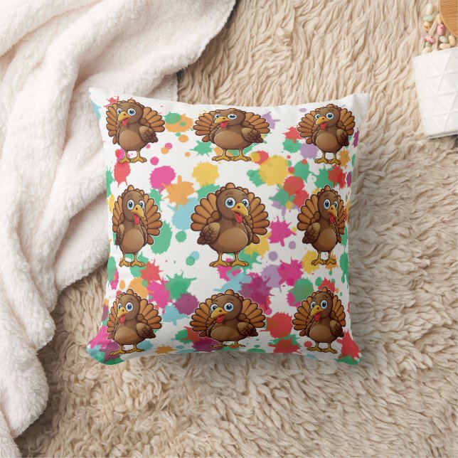 Coussin Turquie Cute Kawaii Imprimer Brown (Couverture)