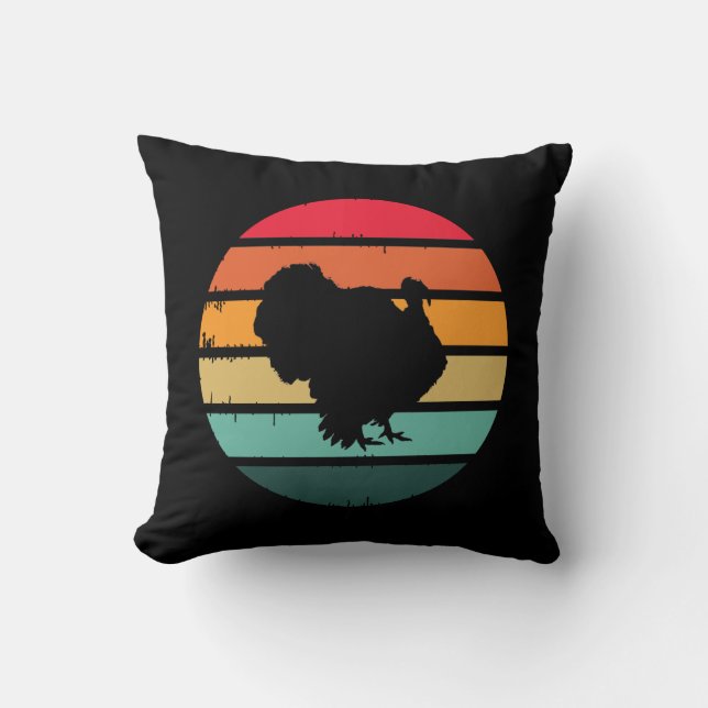 Coussin Turquie Oiseau Thanksgiving Distressed coucher de  (Recto)