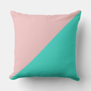 Coussin Turquoise & Bébé rose couleur solide