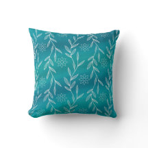 Turquoise Bleu Fleurs Blancs Feuille Foliage Botan