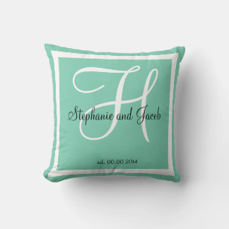 Coussin turquoise bleu vert mer coutume Mariage gardien co