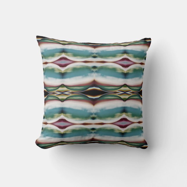 Coussin Turquoise Bourgogne Or Sud-Ouest Look gros carreau (Recto)