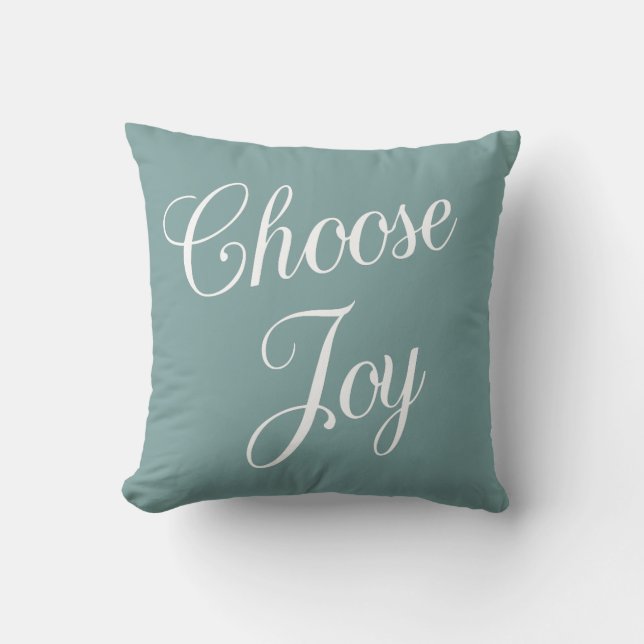 Coussin Turquoise Choisissez Joy Bible Verse (Recto)