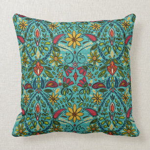 Coussin turquoise d'aziza
