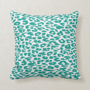 Coussin Turquoise de la peau Empreinte de léopard