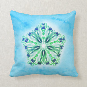 Coussin Turquoise de *~* verte et mandala d'étoile