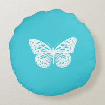 Coussin turquoise et blanc