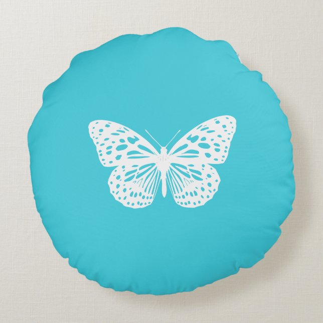 Coussin turquoise et blanc (Dos)