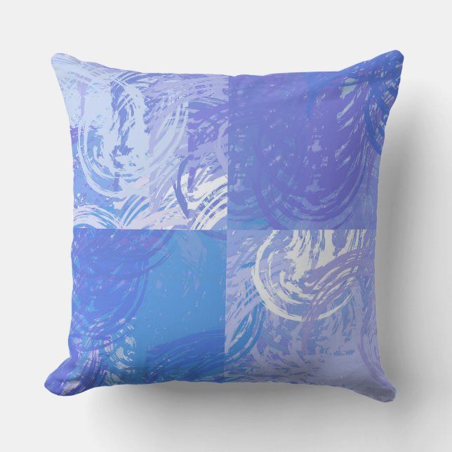 Coussin Turquoise et violet Abstrait (Recto)