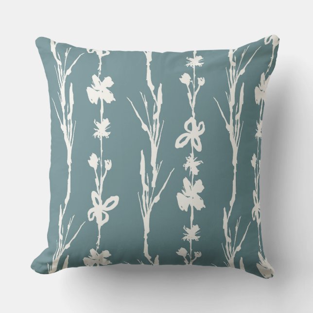 Coussin Turquoise Floral Farmhouse Jeu d'oreiller (Recto)