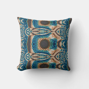 Coussin Turquoise Gold Sun Southwestern Art