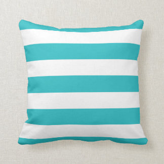 Coussin Turquoise moderne et rayures blanches