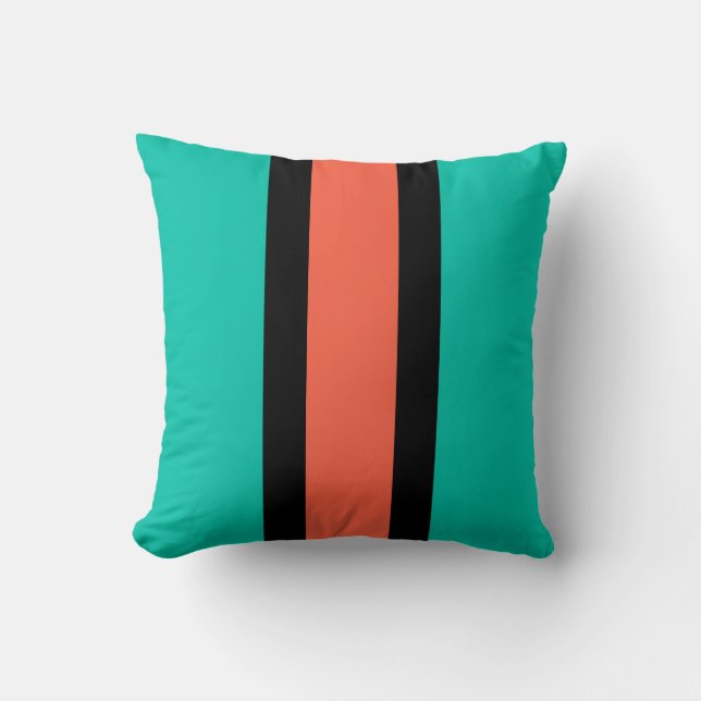 Coussin Turquoise, orange et noir (Recto)