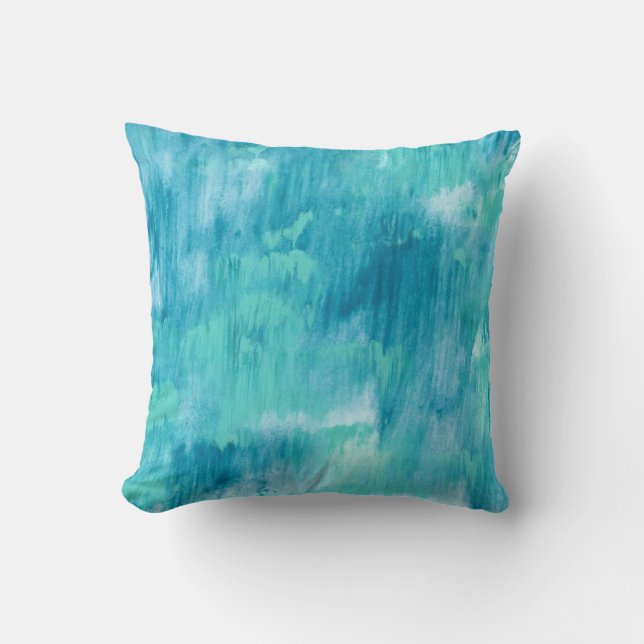 Coussin Turquoise Turquoise Abstrait (Recto)
