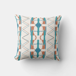 Coussin Turquoise Turquoise Rust Blanc Vertical Sud-Ouest 