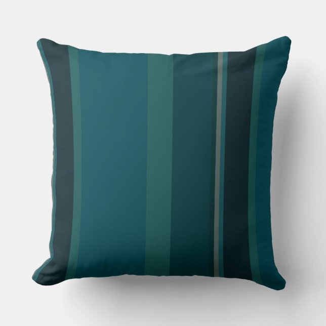 Coussin Turquoises bandes (Recto)