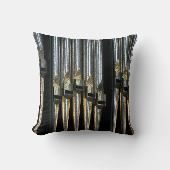 Coussin Tuyau d'organes en argent tacheté (Recto)