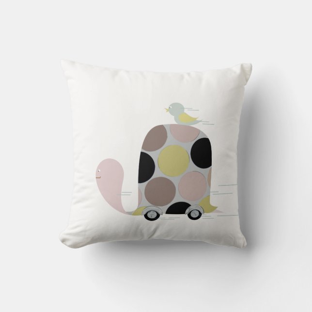 Coussin Tweeter sur une tortue (Recto)