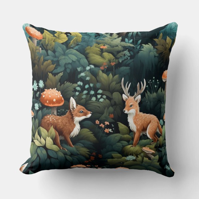 Coussin Twilight Forest Friends Botanical (Recto)