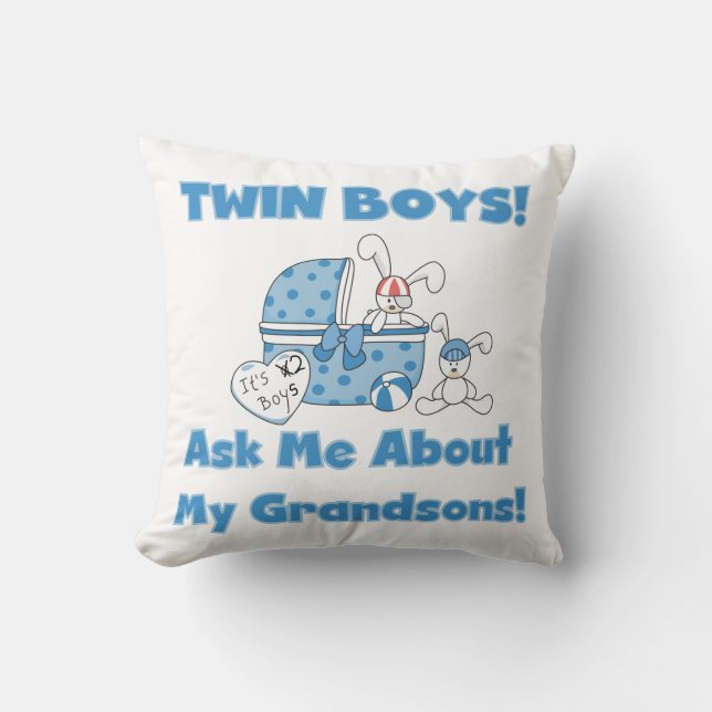 Coussin Twin Boys Grandsons Cadfts (Recto)