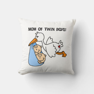 Coussin Twin Boys Maman Cadeaux de cigognes