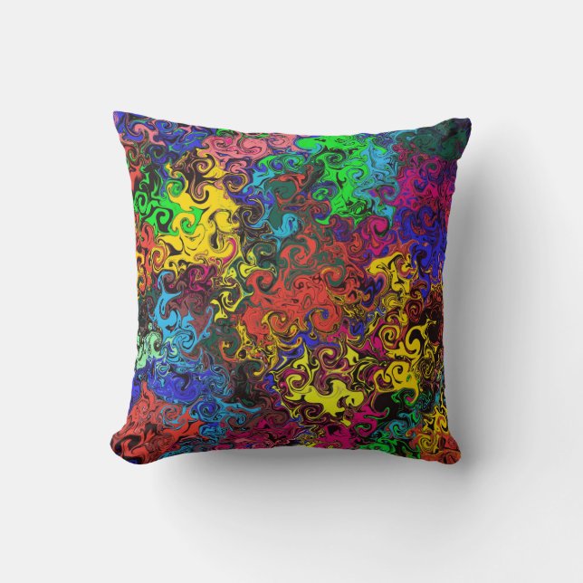 Coussin Twirlers colorés Abstraits / (Recto)