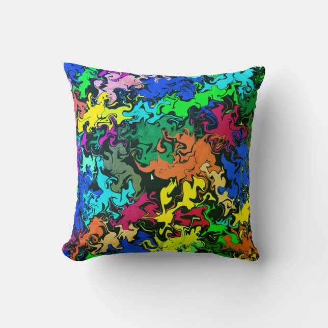Coussin Twirls colorés Abstraits / Greenleaf / (Recto)