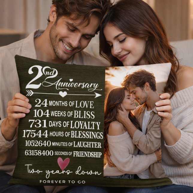 Coussin Two Years Down Forever to Go Romantic Gift (Créateur téléchargé)