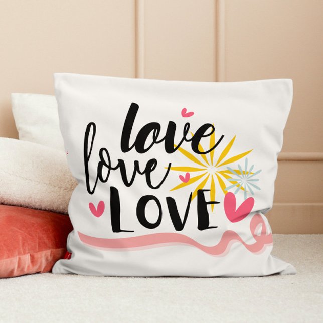 Coussin Typographie d'amour moderne Valentines (Créateur téléchargé)