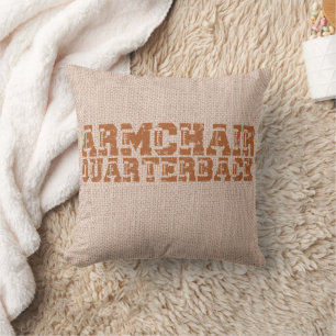 Coussin Typographie de football du quart arrière du fauteu