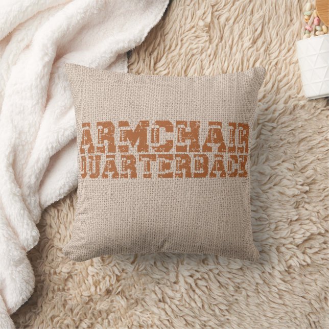 Coussin Typographie de football du quart arrière du fauteu (Couverture)
