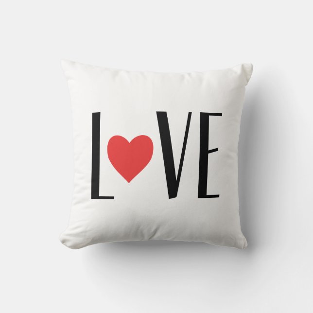 Coussin Typographie de la Saint-Valentin Amour (Recto)