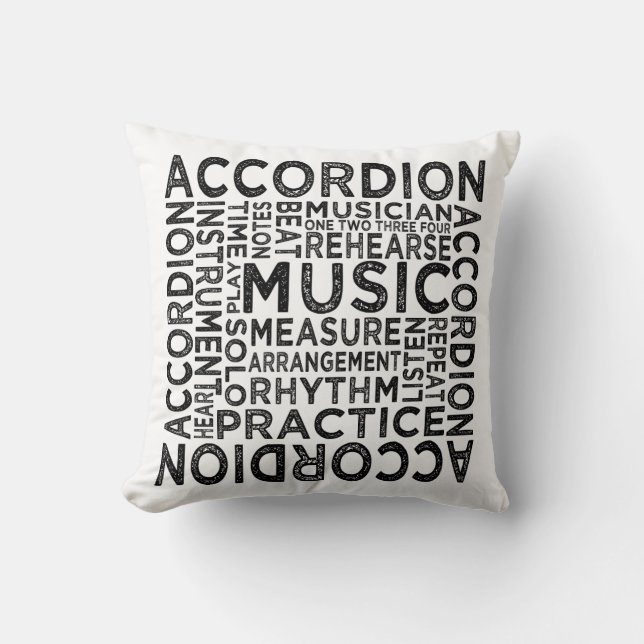 Coussin Typographie de l'accordion (Recto)