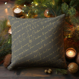 Coussin Typographie de Noël en or vert Motif36 ID1009