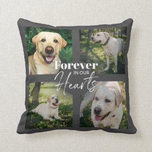 Coussin Typographie de photo personnalisée en mémoire anim