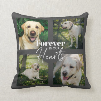 Coussin Typographie de photo personnalisée en mémoire anim