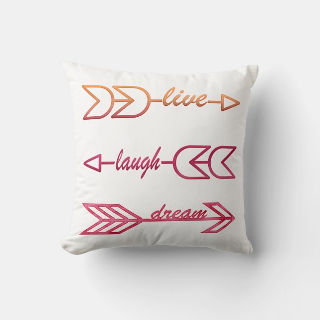 Coussin Typographie de rêve en direct Lancer l'oreiller (Recto)