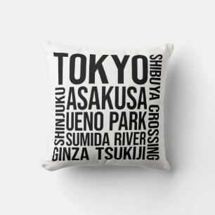 Coussin Typographie de Tokyo - Art Word du Japon