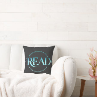 Coussin Typographie de verre bleu majestueux "LIRE" Art