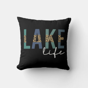 Coussin Typographie d'impression de Lake Life Cheetah