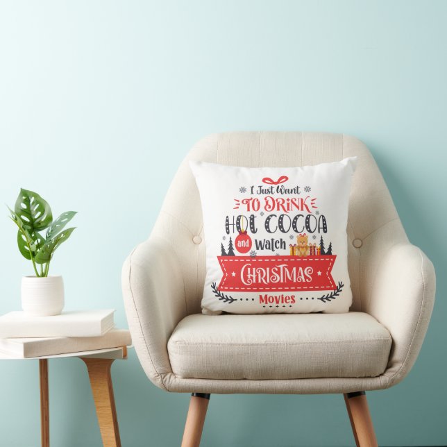 Coussin Typographie graphique de Noël (Chaise)