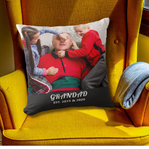 Coussin Typographie Gras Photo Papi Établie