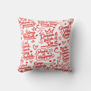 Coussin Typographie Inspirante de Motivation Positive