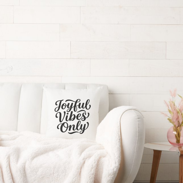 Coussin Typographie Joyeuses Vibrations (Canapé)